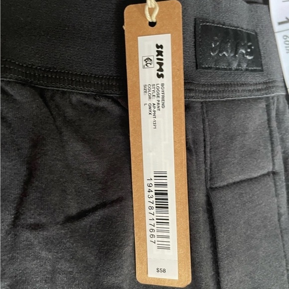 Skims Boyfriend Loose Pant Black Onyx Size Large - Picture 6 of 12